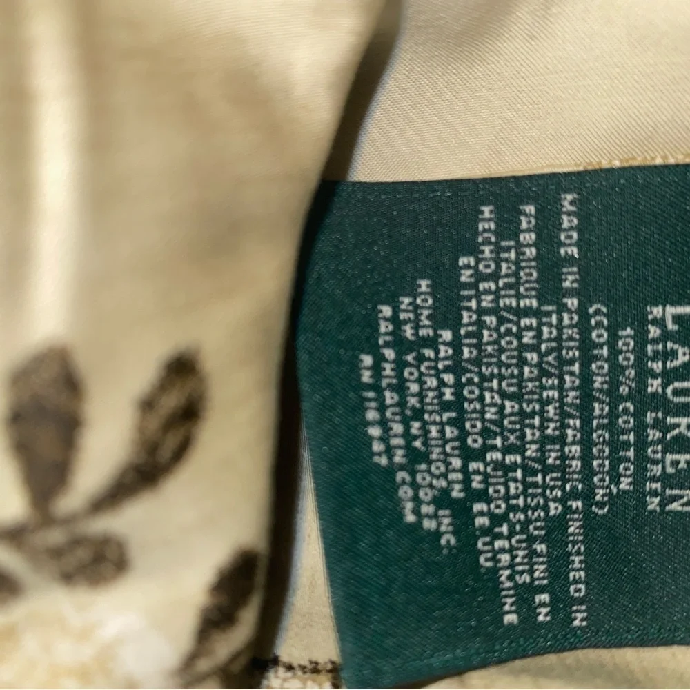 Lauren Ralph Lauren Plage d'Or Floral Sateen Beige Brown Pillow Standard Sham